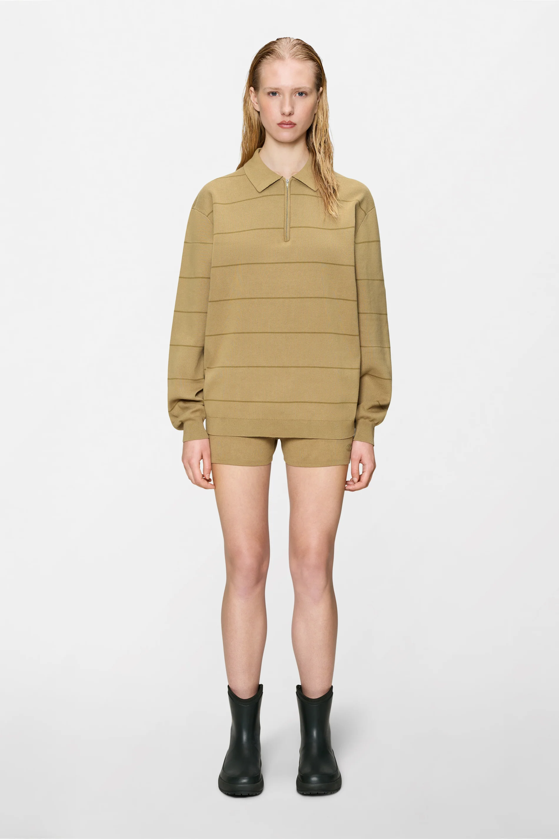 Striped Knit Long Sleeve Polo - Image 7