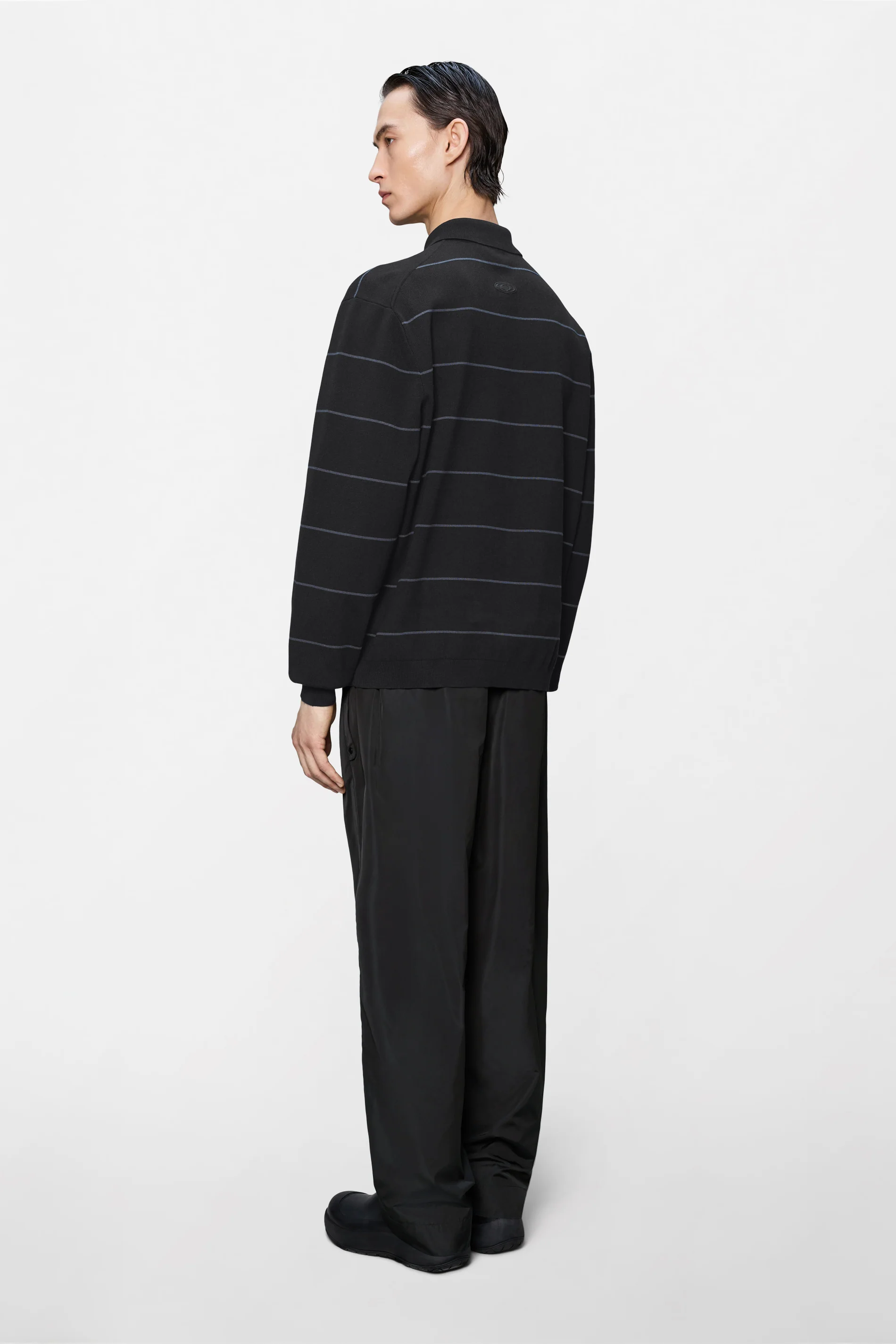 Striped Knit Long Sleeve Polo - Image 13