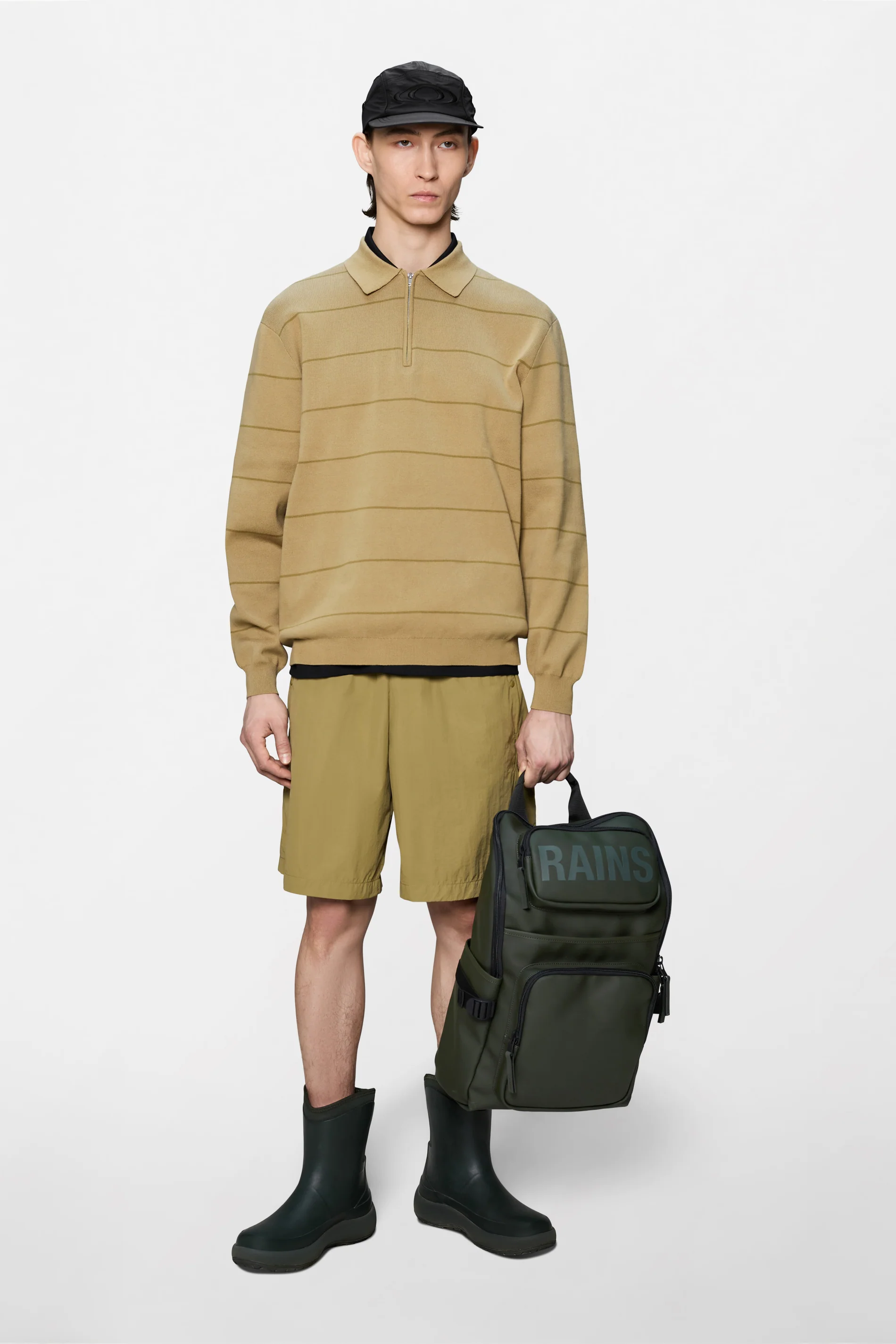 Striped Knit Long Sleeve Polo - Image 4